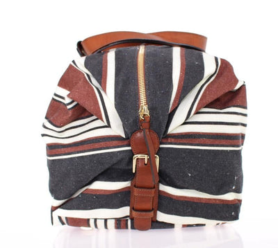 Multicolor striped boston bag