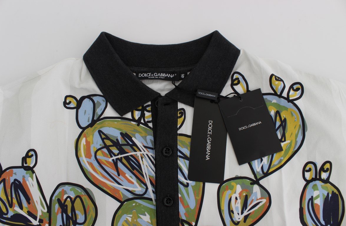 Multicolor Motive Print Cotton T-shirt