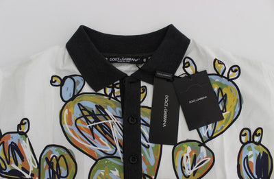 Multicolor Motive Print Cotton T-shirt