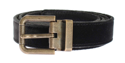 Brown Velvet Leather Gold Belt