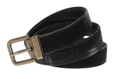 Brown Velvet Leather Gold Belt