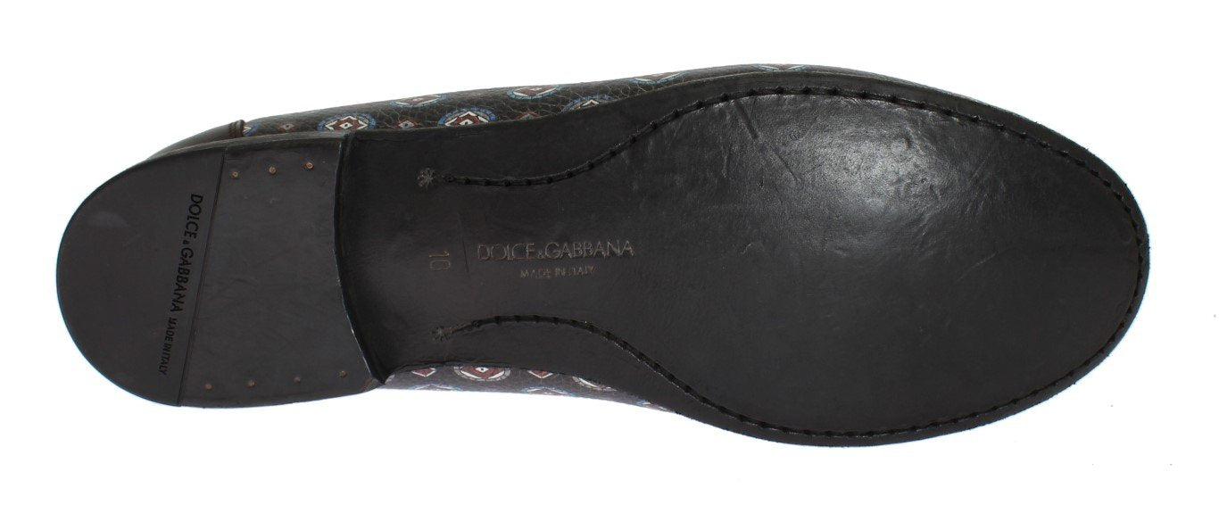 Blue Bordeaux Leather Loafers