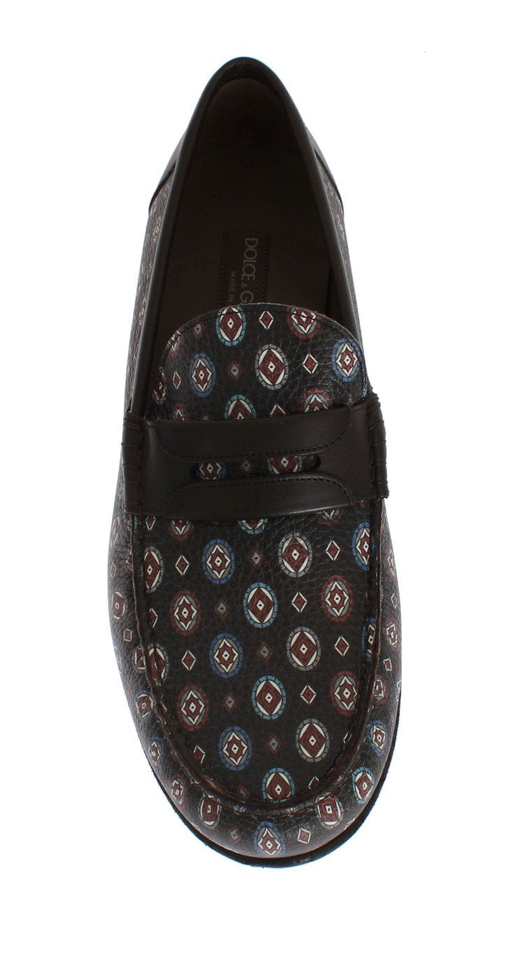 Blue Bordeaux Leather Loafers