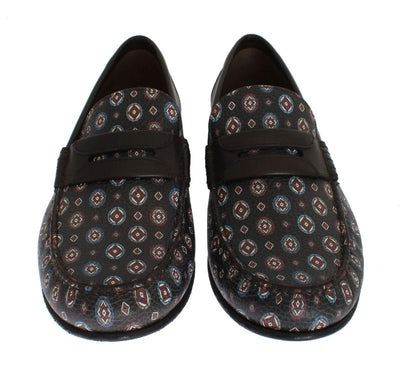Blue Bordeaux Leather Loafers