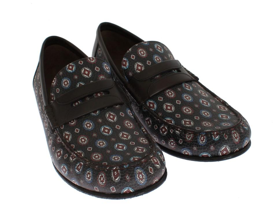 Blue Bordeaux Leather Loafers