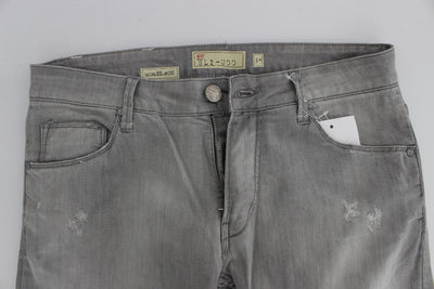 Gray Wash Denim Cotton Stretch Slim Fit Jeans