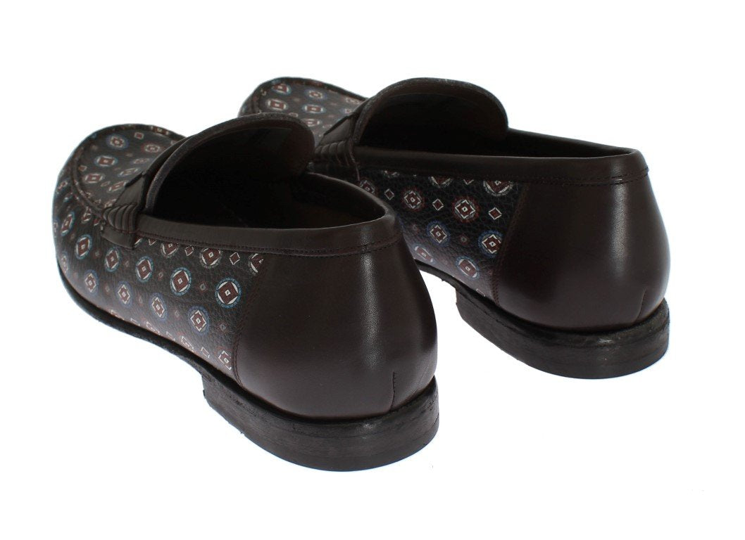 Blue Bordeaux Leather Loafers