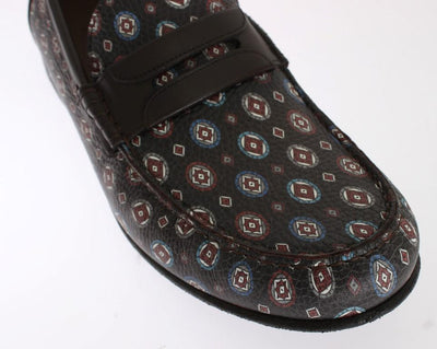 Blue Bordeaux Leather Loafers