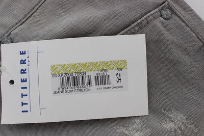Gray Wash Denim Cotton Stretch Slim Fit Jeans