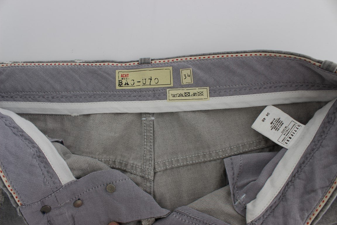 Gray Wash Denim Cotton Baggy Fit Jeans