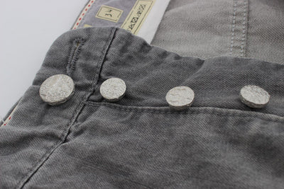 Gray Wash Denim Cotton Baggy Fit Jeans