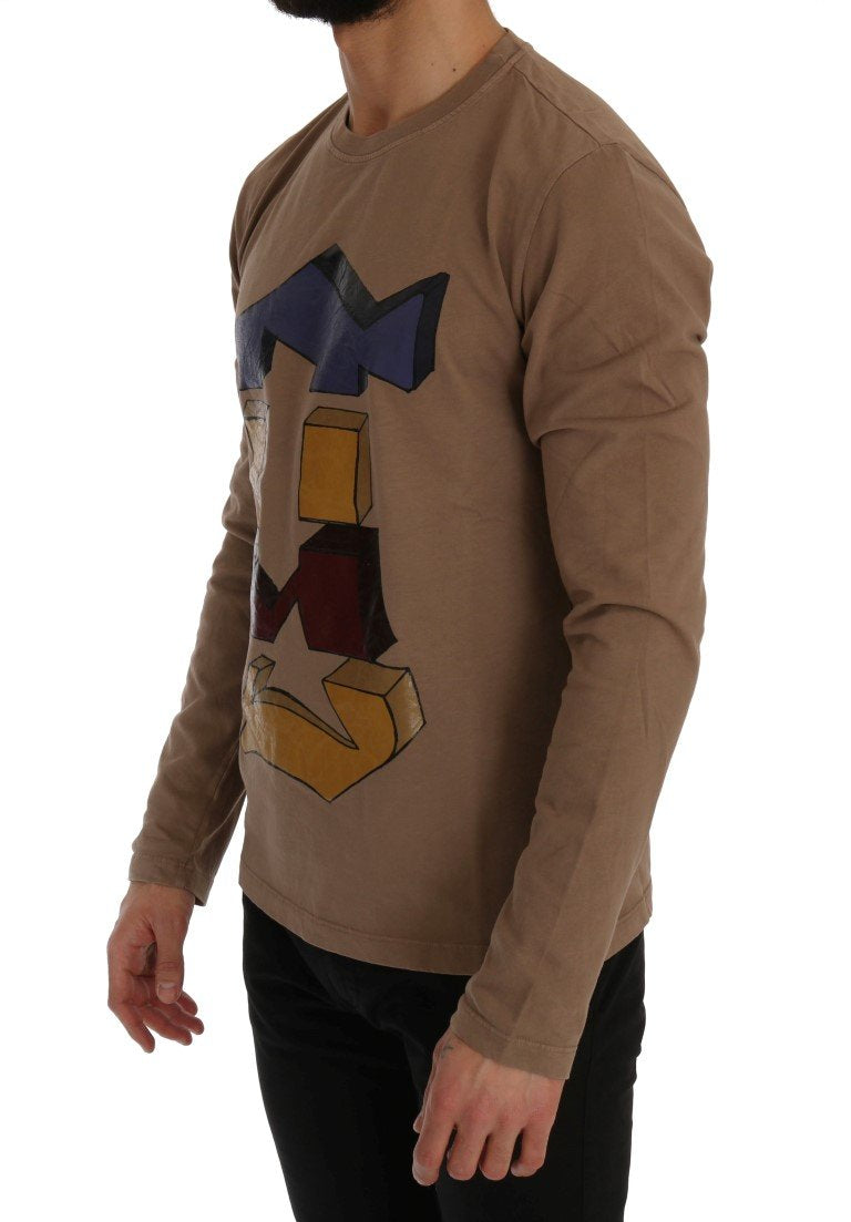 Beige Motive Brand Long Sleeve T-Shirt