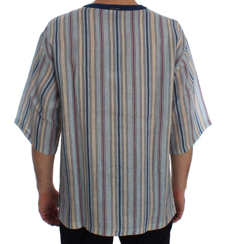 Crewneck AGOSTO PANAREA Print Linen T-shirt