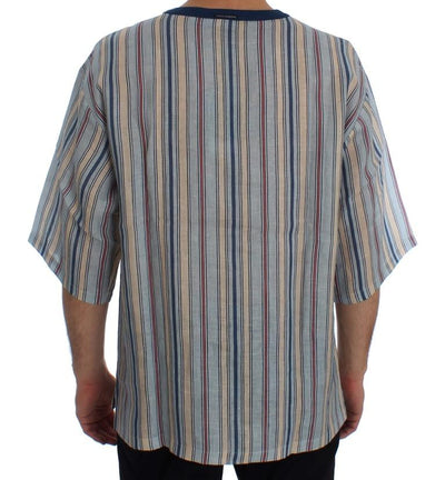 Crewneck AGOSTO PANAREA Print Linen T-shirt