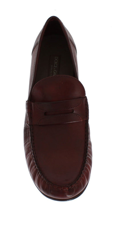 Bordeaux Leather Loafers Shoes