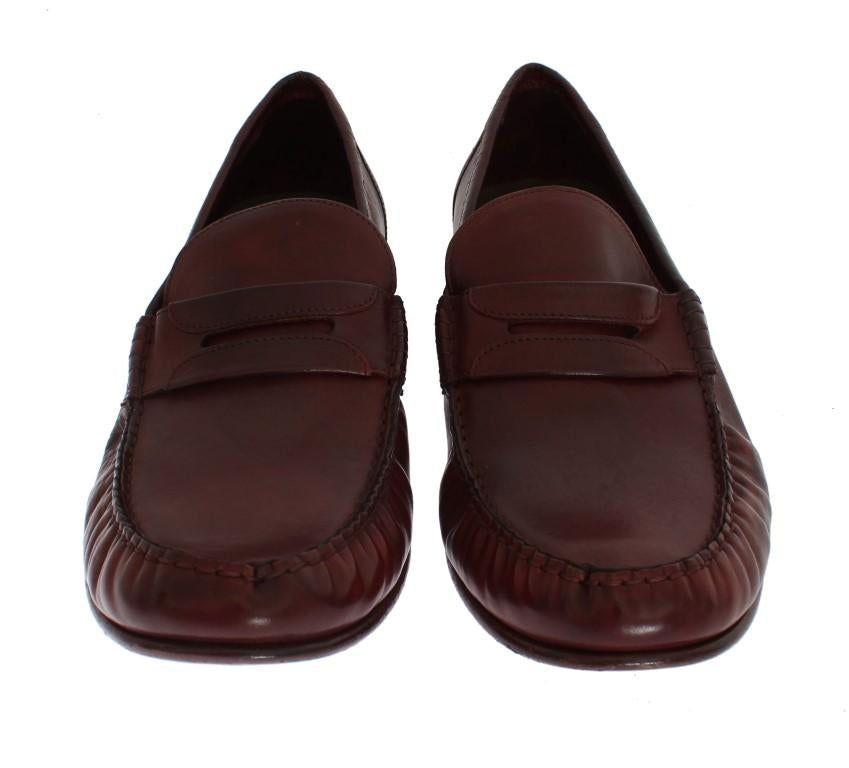 Bordeaux Leather Loafers Shoes
