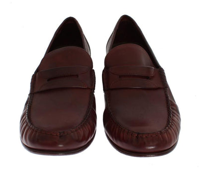Bordeaux Leather Loafers Shoes