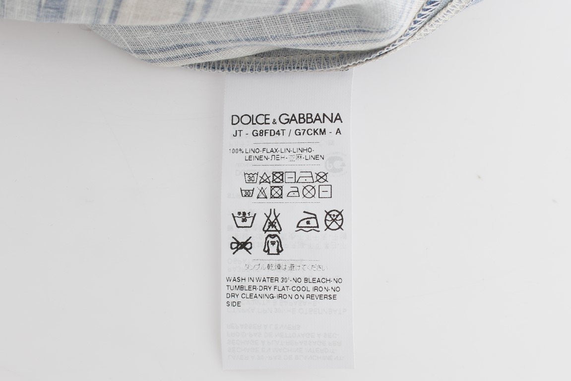 Crewneck AGOSTO PANAREA Print Linen T-shirt
