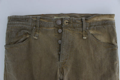 Green Denim Cotton Stretch Loose Fit Jeans