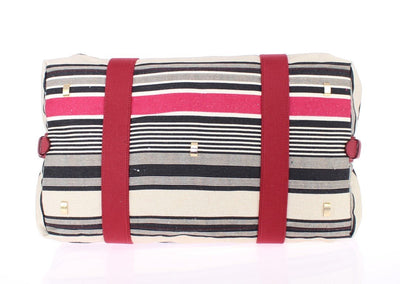 Multicolor striped boston bag