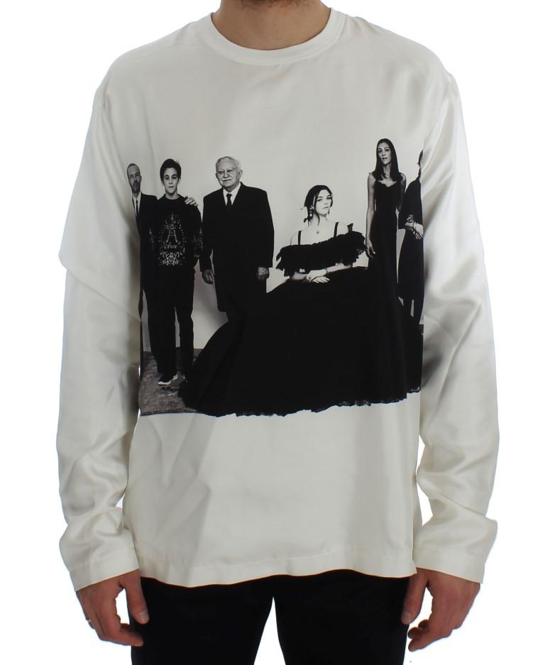 DG FAMILY Print Crewneck Silk Sweater