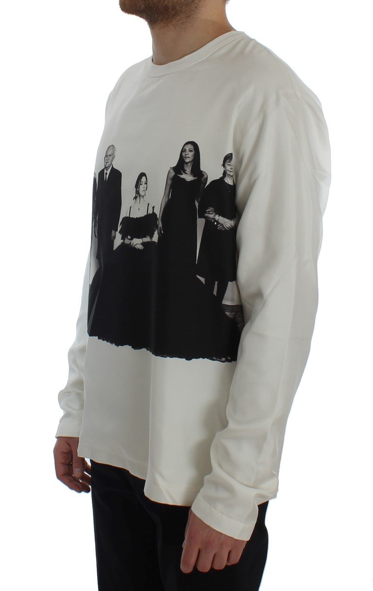 DG FAMILY Print Crewneck Silk Sweater