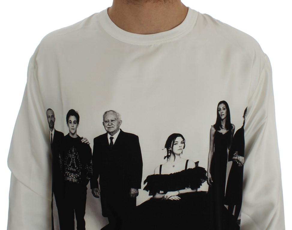 DG FAMILY Print Crewneck Silk Sweater