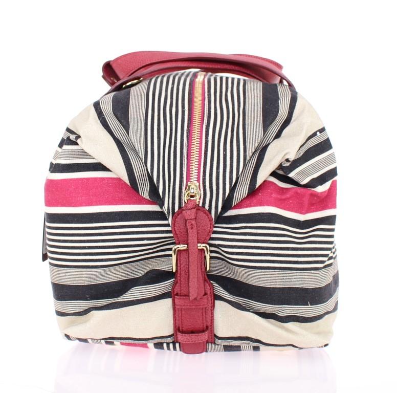 Multicolor striped boston bag