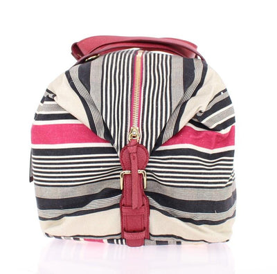 Multicolor striped boston bag