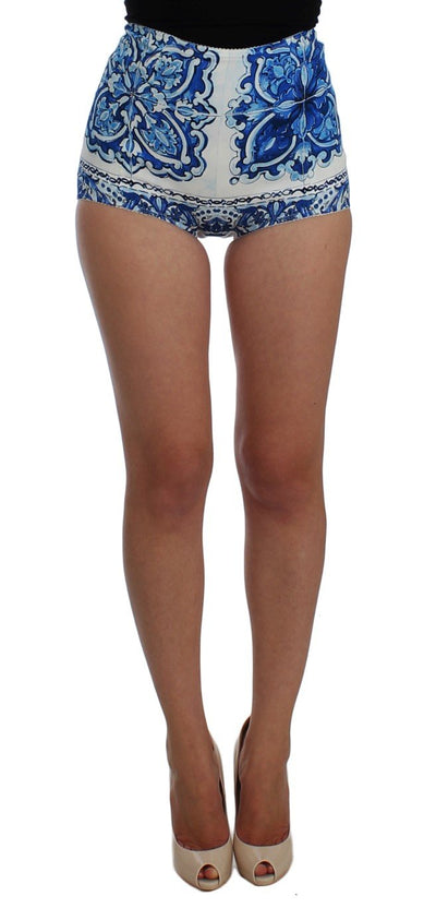 Blue White Majolica Mini Shorts