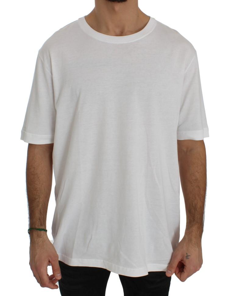 White Cotton Crewneck T-shirt