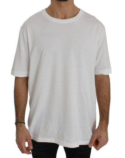 White Cotton Crewneck T-shirt