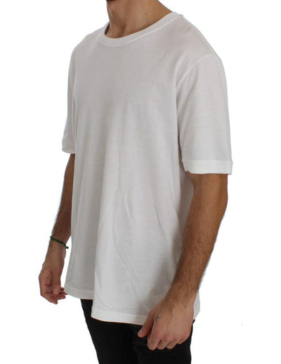 White Cotton Crewneck T-shirt