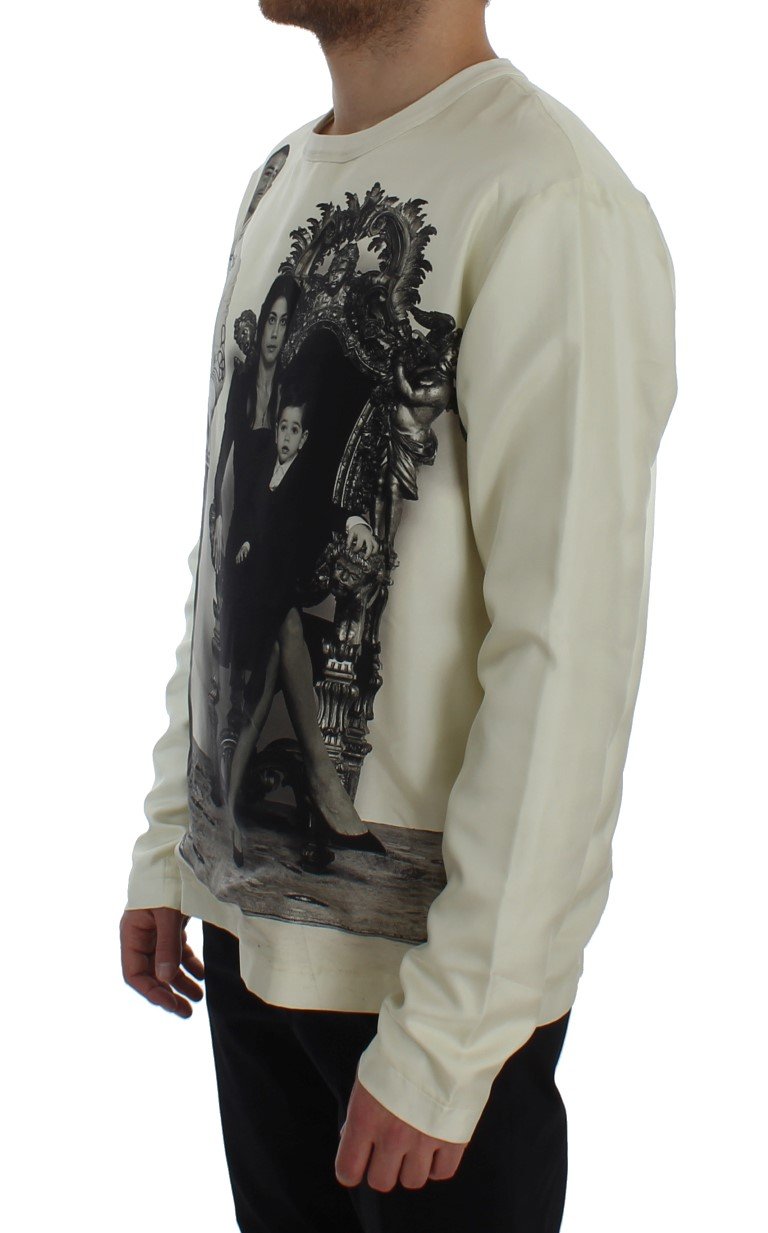 DG FAMILY Print Crewneck Silk Sweater