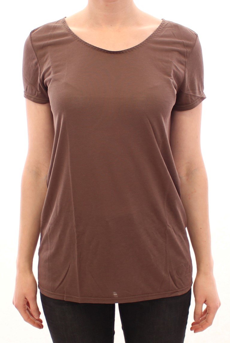 Brown shortsleeve crewneck t-shirt