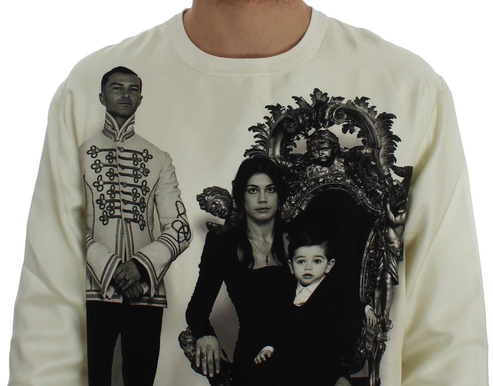 DG FAMILY Print Crewneck Silk Sweater