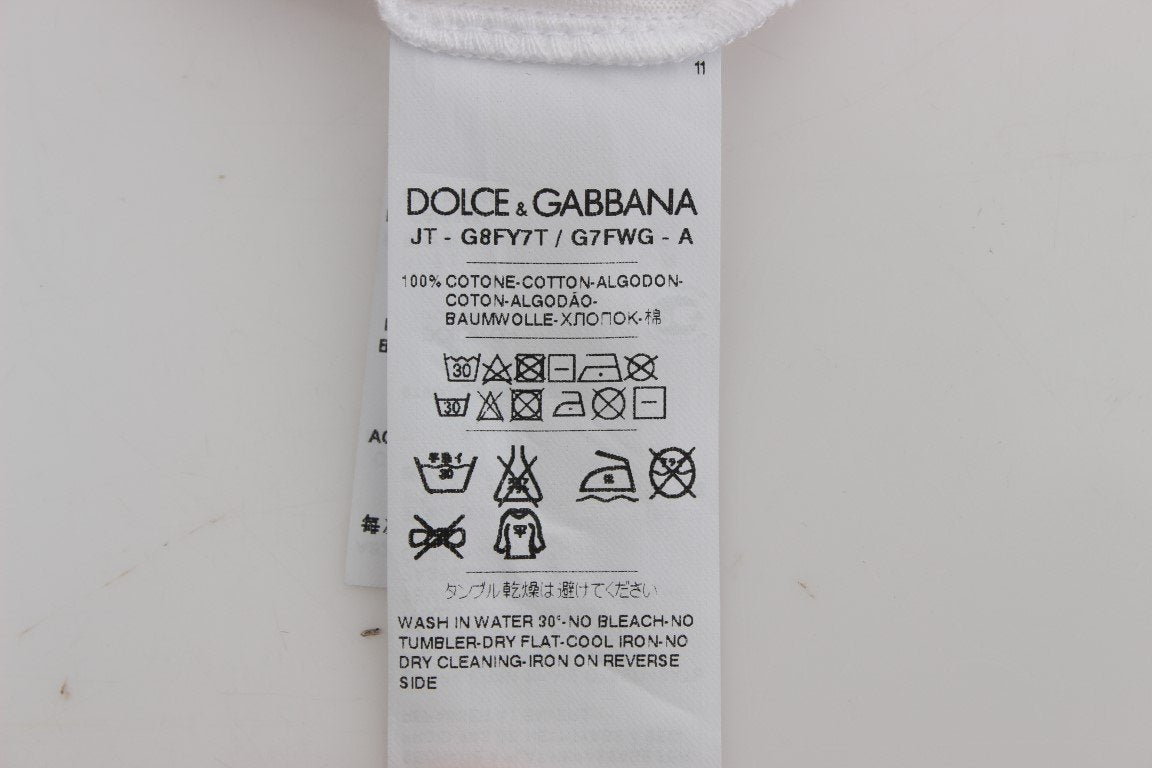 White Cotton Crewneck T-shirt