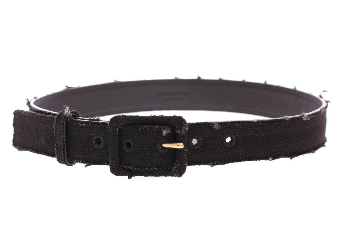 Black Leather Logo Belt
