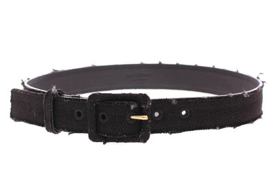 Black Leather Logo Belt