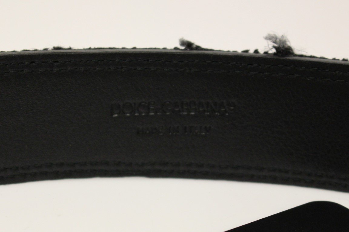 Black Leather Logo Belt
