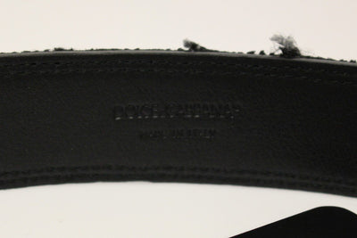 Black Leather Logo Belt