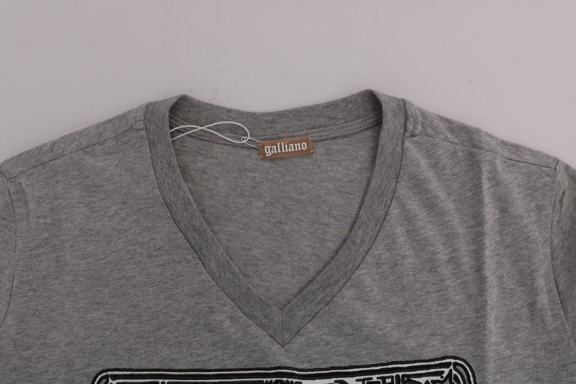 Gray Motive Slim Fit Long Sleeve T-Shirt