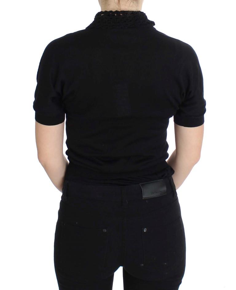 Black Silk Cardigan Sweater