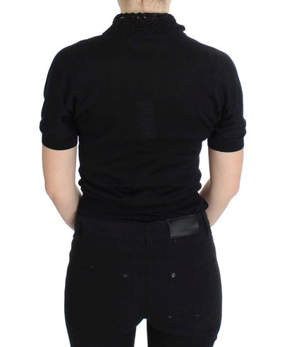 Black Silk Cardigan Sweater
