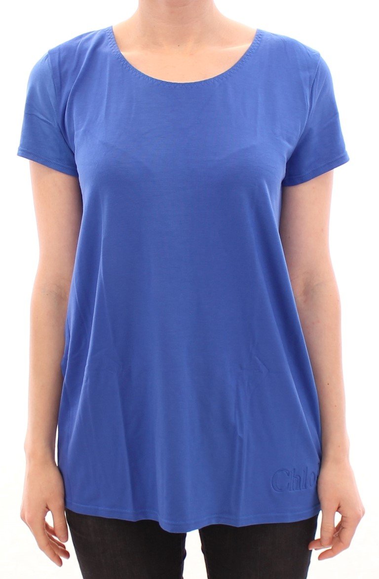 Blue shortsleeve crewneck t-shirt