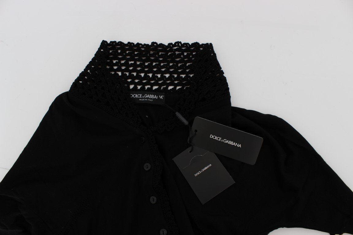 Black Silk Cardigan Sweater