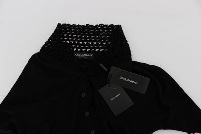 Black Silk Cardigan Sweater