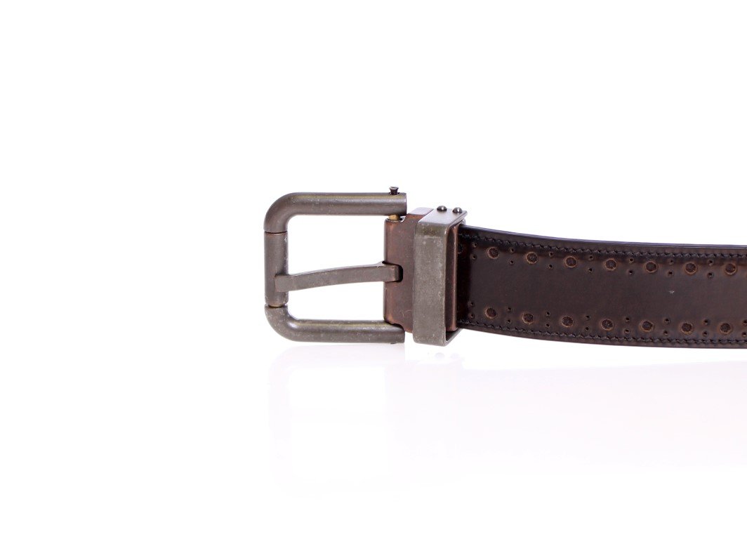 Brown Leather Logo Belt
