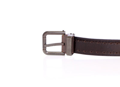Brown Leather Logo Belt