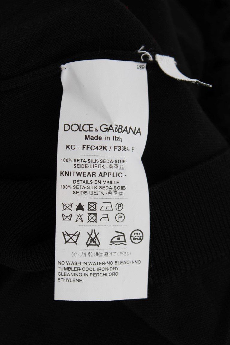 Black Silk Cardigan Sweater